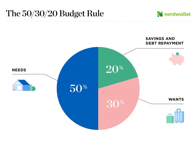 Budget Craphics 50/30/20 Visual Representation